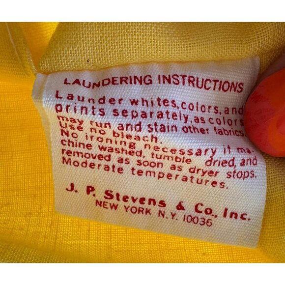 Vintage 70s pillowcase, golden yellow floral, single pillow sham, Tastemaker - Picture 4 of 8